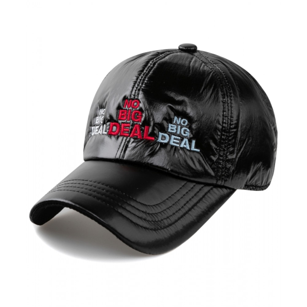 WICK ノー・ビッグ・ディール光沢パッド入りボールキャップ-ブラック