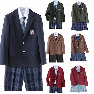 Qoo10] jk 制服 ブレザー5点セット 男/女制 : レディース服