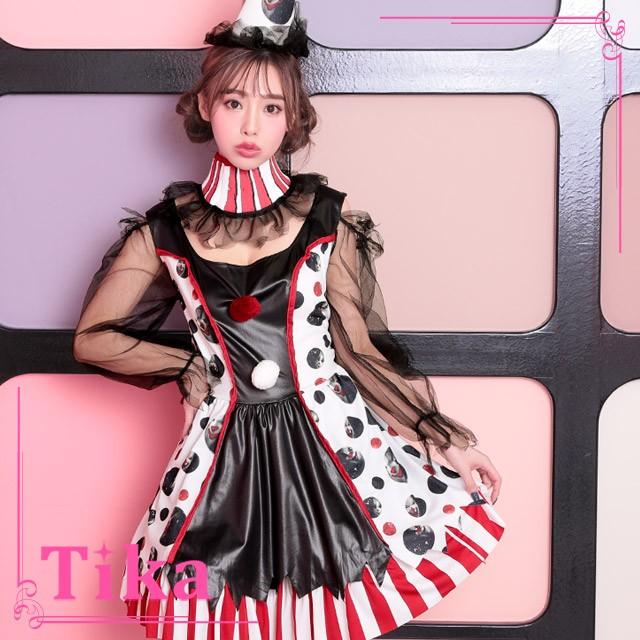バレンタイン コスプレ衣装 5点 ピエロ コスチュームセット ハロウィン レディース