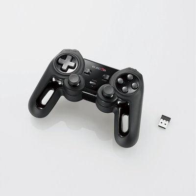 他サイト： エレコム ワイヤレス ゲームパッド 13ボタン Xinput 振動 連射 高耐久 ブラック JC-U4113SBKの商品画像