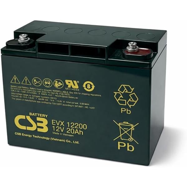 G&Yu EVX12200 I1端子 小型制御弁式鉛蓄電池 12V 20Ah 密閉型 VRLA UPS・無停電電源装 電動カート 電動車いす 小型モビリティ