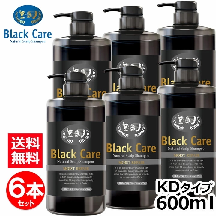 ブラックケアシャンプーKD 600ml お得な6本セット ブラックシャンプー リンス不要 スカルプ シャンプー ボリューム ツヤ 潤い しっとり さらさら 天然成分 地肌ケア レデ