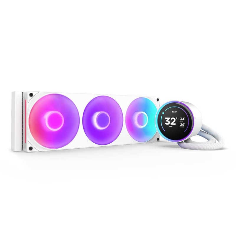 NZXT　水冷CPUクーラー KRAKEN ELITE360 RGB(2024) ［ 360mmファンx1/ 2.72液晶ヘッド ］ ホワイト　RLKR36EW2