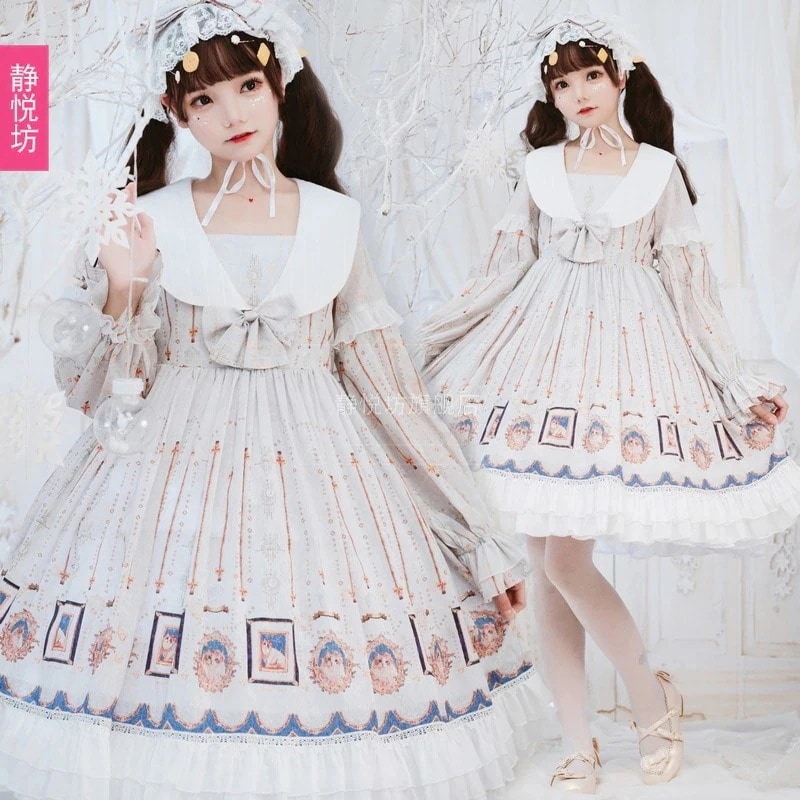 無料オリジナル魔法猫ロリ姫御殿風デイリー長袖op