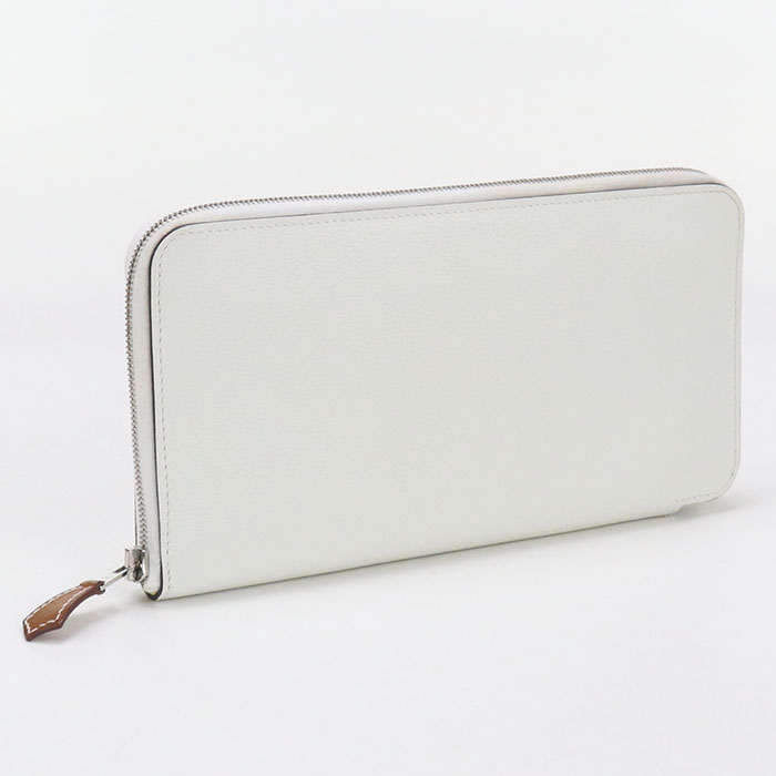 アザップロングシルクイン 長財布ラウンドファスナー エバーカラー B刻印 ホワイト【中古】 ユニセックス