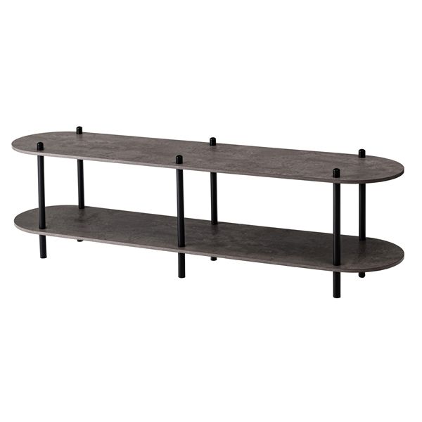 オープンラック2段 ブラック （約W155×D38×H45.5cm）