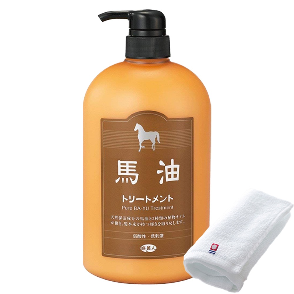 正規販売代理店 定価より10%OFF 馬油トリートメント 1000g 今治タオル付き 馬油 バユ バーユ トリートメント バユトリートメント 大容量 旅美人