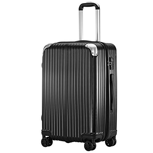 (TTOバリジェリア)TTOVALIGERIA スーツケース Sサイズ機内持ち込み キャリーケース キャリーバッグ 容量拡張 軽量 静音 TSAロック搭載 ファスナータイプ 大型 (Sサイズ ブラック