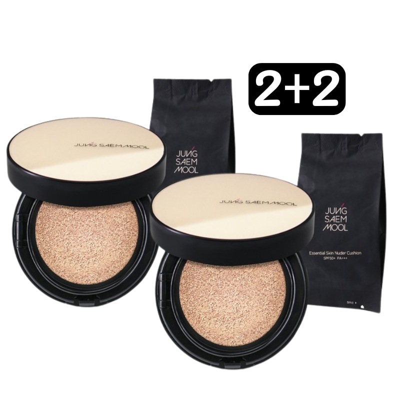 【正規品／4点セット / 本品2つ+レフィル2つ】 エッセンシャルスキンヌーダークッション/ロングウェアスキンヌーダークッション / リフィル付き