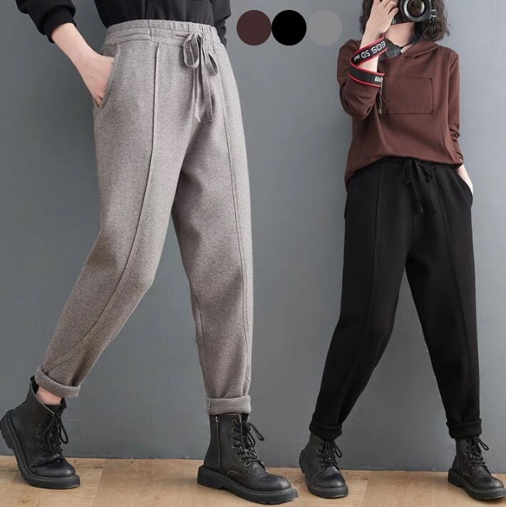 パンツ レディース 秋冬　スウェットパンツ　ニットパンツ テーパードパンツ ルームウェア 部屋着　散歩　ロールアップ 伸縮性　ボトムス ハイウエスト　ウエストゴム 　あったか　防寒　厚手今日は30パー 5,466円