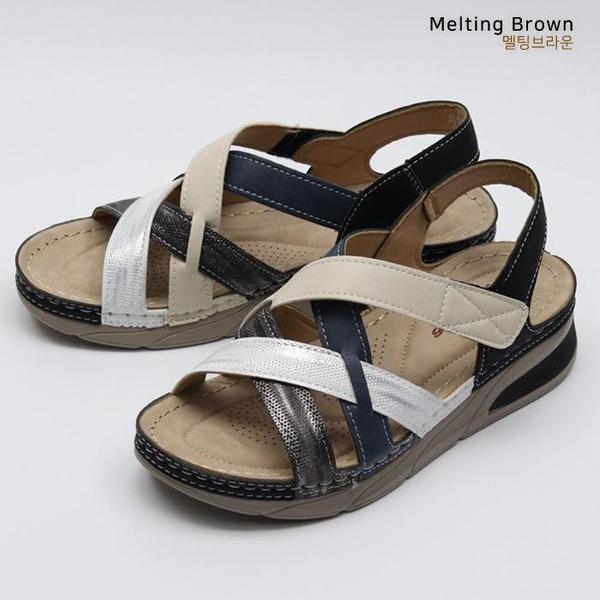 女性夏サンダル ストラップ プラットフォームサンダル J17