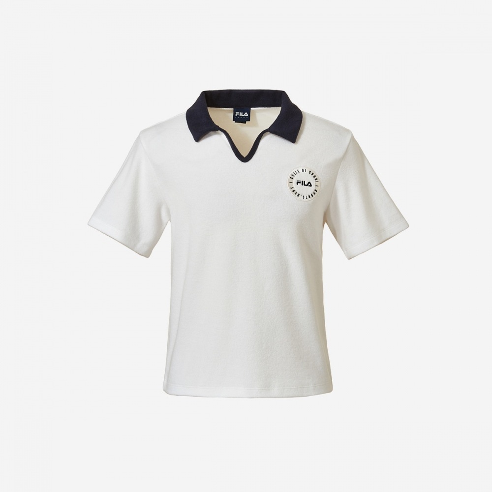 フィラウーマンコットンテリーカラー Tシャツ FS2TSG2452F-OWH