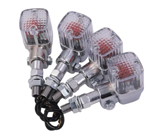 角型 ヨーロピアン メッキ ウインカー ステー 付 クリアー4個セット ゼファー400 ZRX400 Z400FX GPZ400F バリオス2 等 汎用 社外品 カスタムパーツ