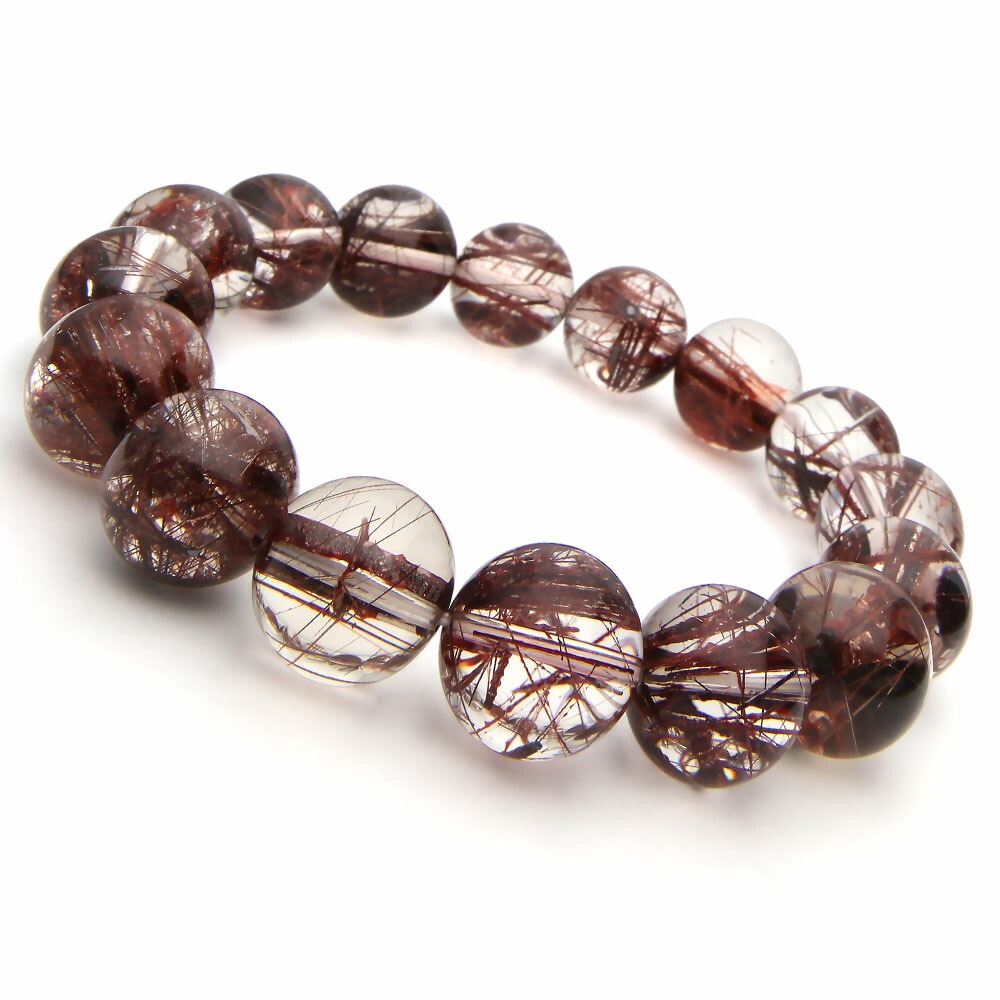 「1点もの 現品」 レッドルチルクォーツ ルチルクォーツ ブレスレット 14mm パワーストーン ブレスレット メンズ レディース 天然石 数珠 ルチル ゴールドルチル アクセサリ hh000066