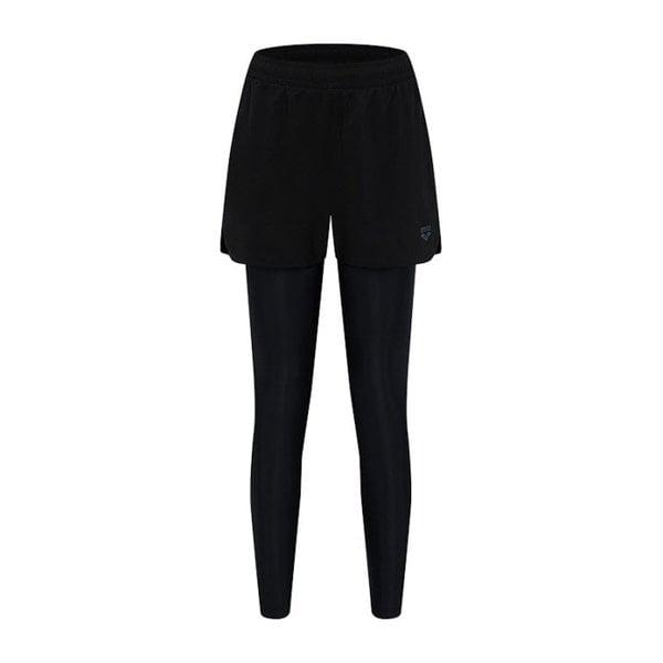 女性の普段着レジャー9分丈レギンスパンツ（A6BL1PW03_BLK）