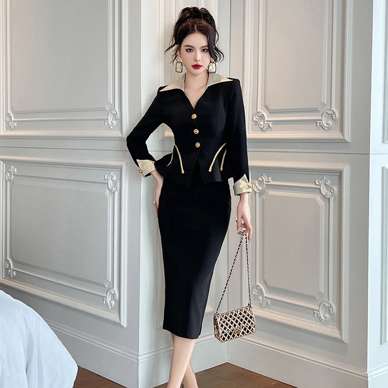 【JY.上品】 2024秋新品 Ｖネック 上下セット 通勤 ドレス パーティー キャバ 大人 同窓会 披露宴 卒業式 結婚式 演奏会 ウェディング 二次会 メガ割