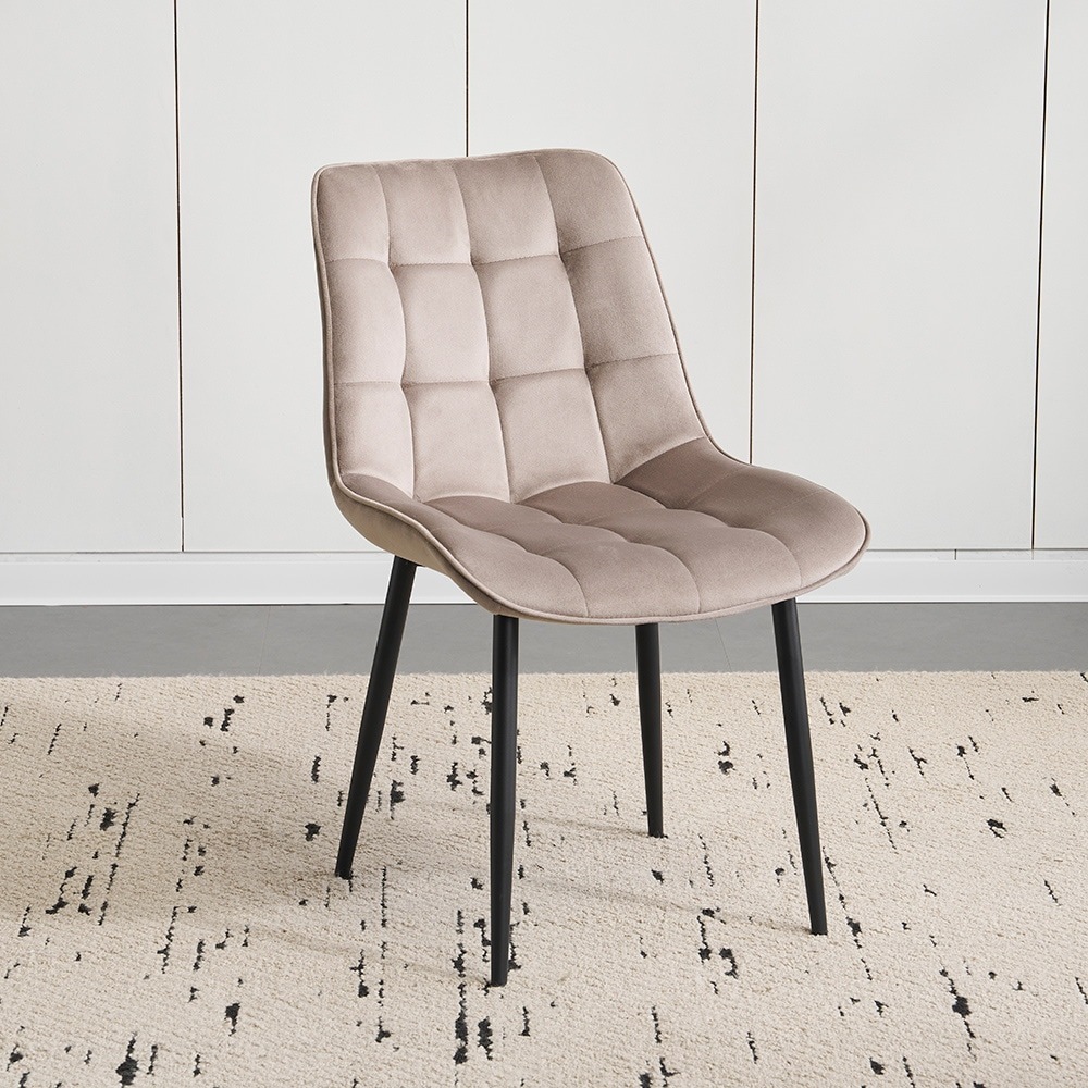 【国内即日発送】【単品１脚】ダイニングチェア 椅子 ベルベット座面 コンパクト スチール脚 来客対応チェア おしゃれ 組立簡単 北欧風 イス テレワーク 在宅ワーク耐荷重130kg