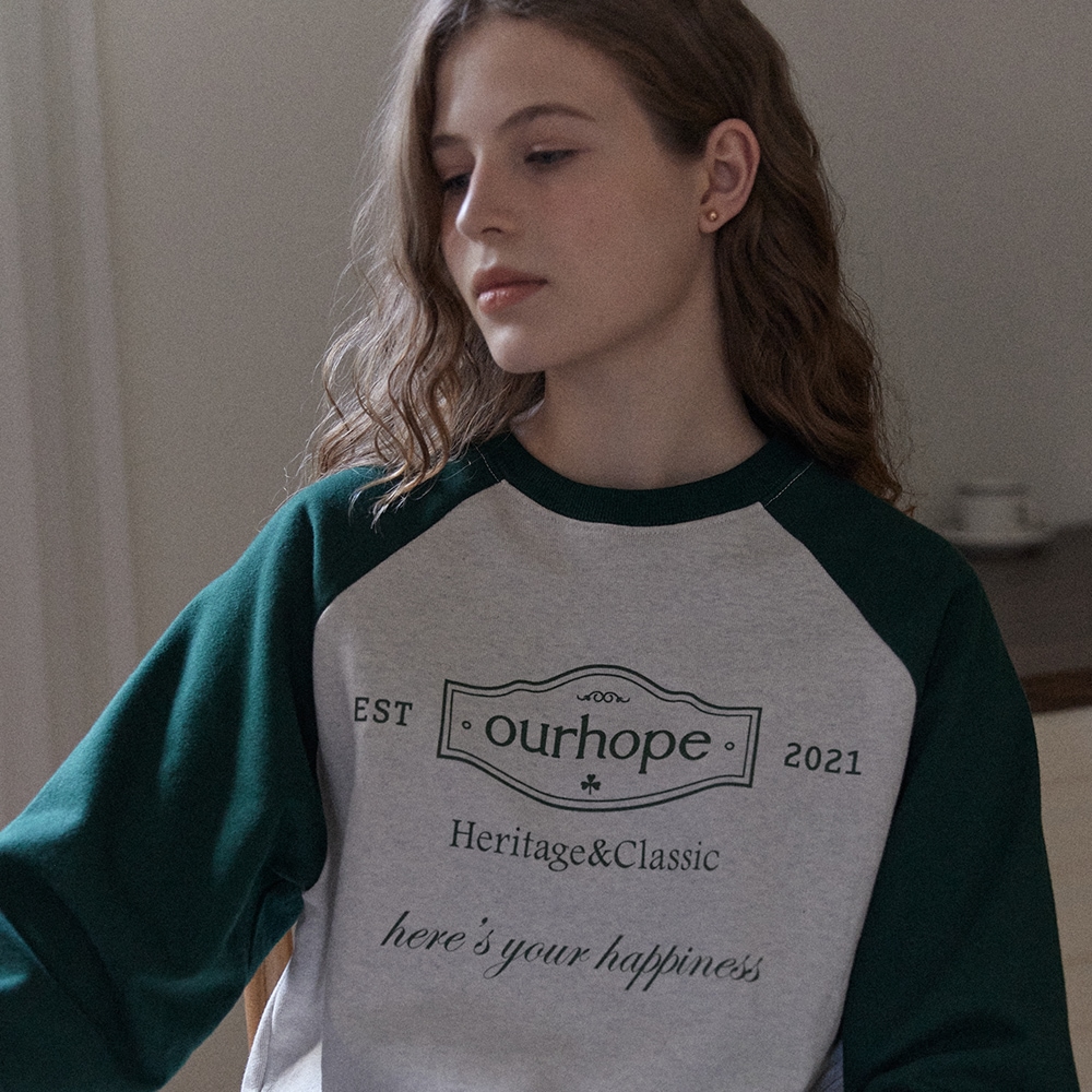 Heritage Logo Raglan Sweatshirt - Green