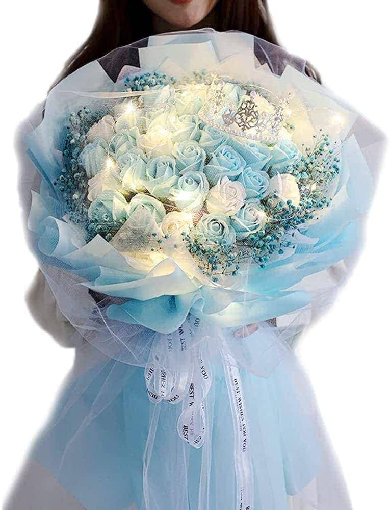 彼女 ソープフラワー花束 パーティー誕生日 卒業 【メガ割 即出荷時間 クラウン貰える ギフト 】24新作 プレゼント115 披露宴