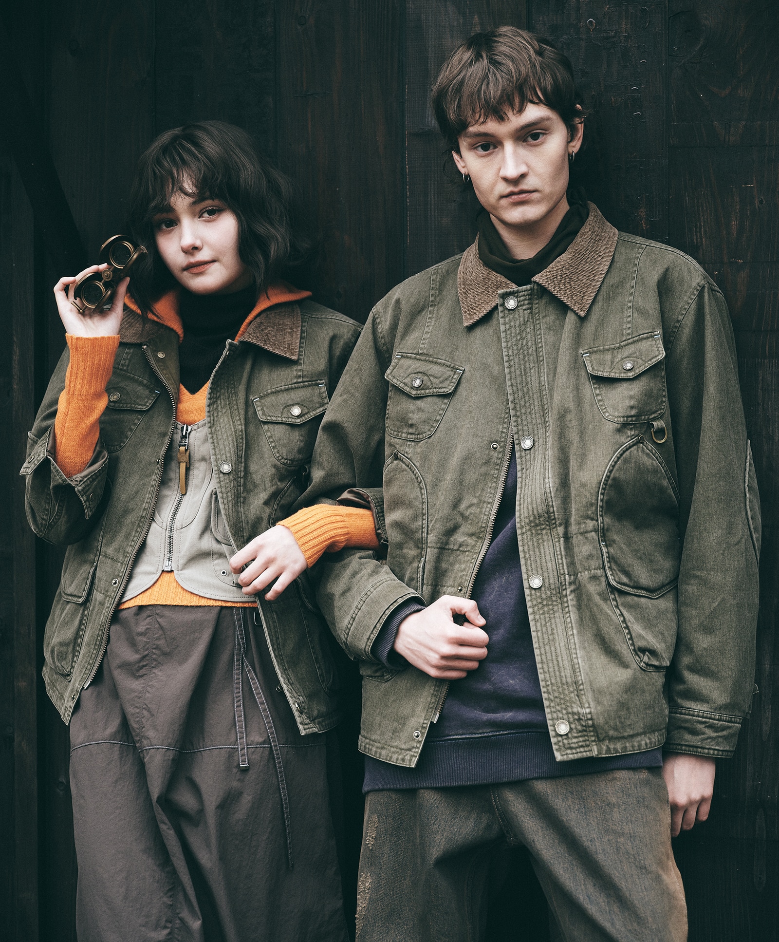 HUNTER VINTAGE WASHED COTTON JACKET [KHAKI]