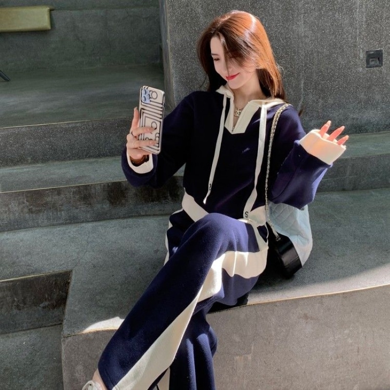 セットアップ ロングパンツ ジャージ スポーティー サイドライン スウェット ジャージ 部屋着 長袖 フード付き ウエストゴム 上下セット きれいめ カジュアル 大人 おしゃれ スポーティー クール 6,142円