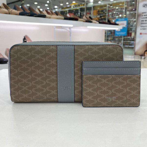 女性チェック柄長財布 ECEFRP883884BLPI HSPD4A GN