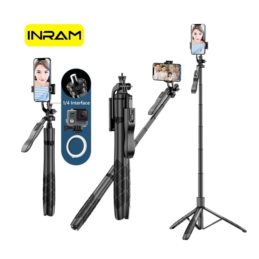 L16 ワイヤレス 自撮り棒 三脚スタンド 折りたたみ式 一脚 Gopro アクションカメラ スマートフォン用 バランス 安定 ライブ撮影