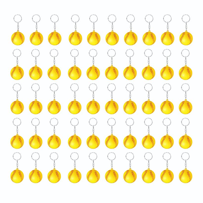 【50個セット】野球ボールキーホルダー スポーツ記念品 イベント景品に最適 運動会 卒業式 スポーツパーティー カーニバル景品 チーム報酬品 スクールイベント 野球場グッズ バッグフィラー 優勝記念品