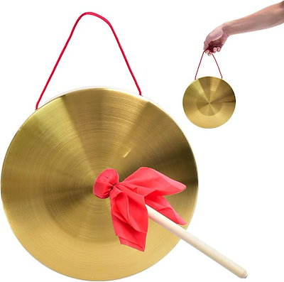 最終価格！ 【美品】和楽器 銅鑼 ドラ バチつき ドラ バチ付き 打楽器 銅鑼 どら チャイナドラ 撥 ゴング 鳴り物