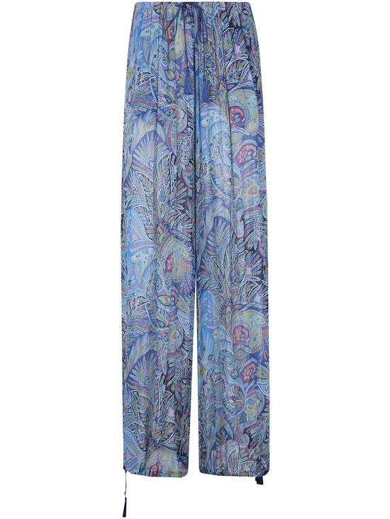 ETRO Women Straight Pants WREA0085 99SADJ8 X0887 BLUE PRINT