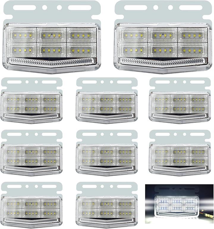 高輝度LED トラック サイド マーカー 24V 10個セット 防水 防塵 42基搭載 ４面発光 ランプ カスタム ドレスアップ(ホワイト)