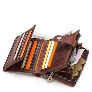 本革大容量メンズ財布二つ折り財布小銭入れカード入れ付き韓国かわいいミニ財布 lxw15