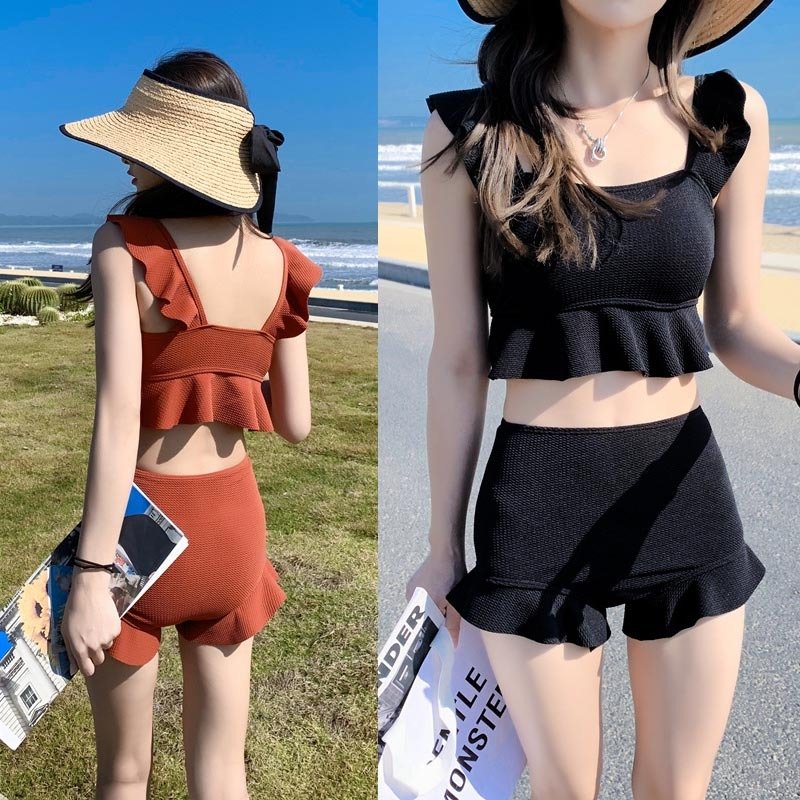 水着 レディース ビキニ ビスチェ風 ハイウエスト 2点セット 人気 フレア フリル 20代 30代 40代 女性用 バレンタイン 2023 プレゼント