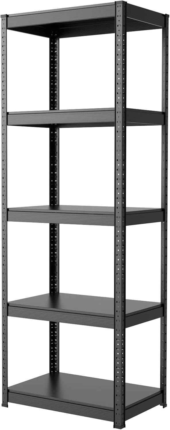 ラック スチールラック 幅60cm 5段 耐荷重120kg/段 メタルラック (幅60×奥行40×高さ171cm ブラック) 8,188円