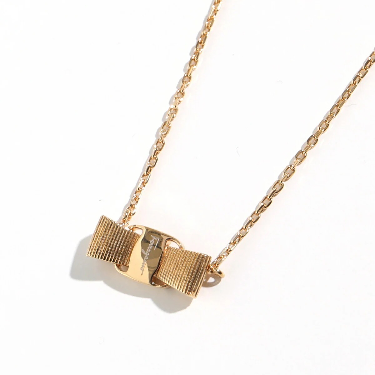 FERRAGAMO フェラガモ ネックレス 76 0547 レディース ヴィラリボン ペンダント アクセサリー 001/ORO