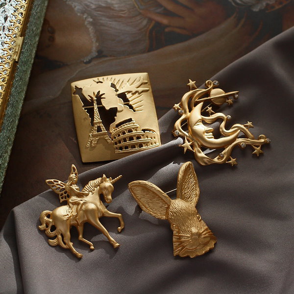 Qoo10] ブローチ アンティーク風 ラアクセサ