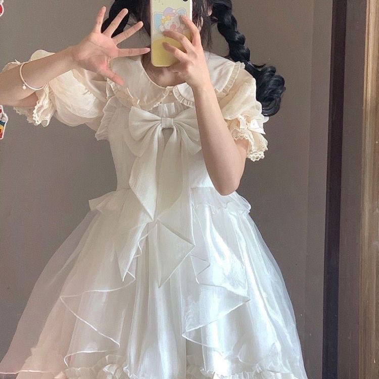 新しい スカート やさしい ロリータ ワンピース cosplay ポンポンスカート かわいい