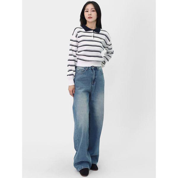 女性ローウエストロングワイドルーズフィットソフトデニムジーンズ LPP043_P406470454