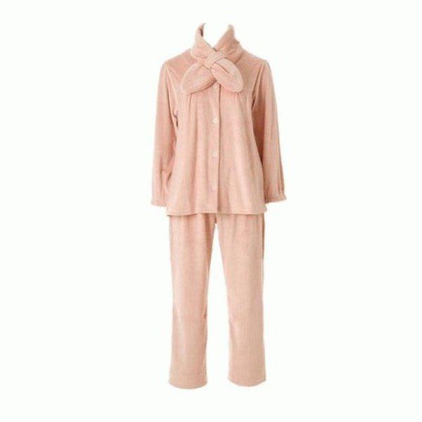 【正規品】カップルパジャマ 極細糸 ジャガード ソリッド 女性パジャマ_A VPA4585W_A