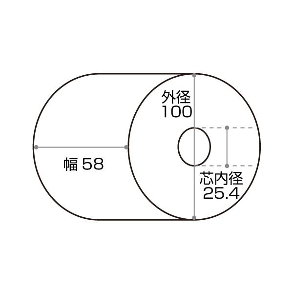 クリエイティア感熱ロール紙 ノーマル保存 幅58×直径100mm×長さ113m 厚み0.062mm 芯内径25.4mm SP58100I1セット(36巻)
