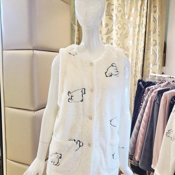 VEV4967W_暖かいホッキョクグマ刺繍ベストイージーウェア