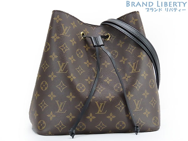 美品ルイヴィトンモノグラムネオノエ巾着型肩掛け斜め掛けショルダーバッグノワールM44020