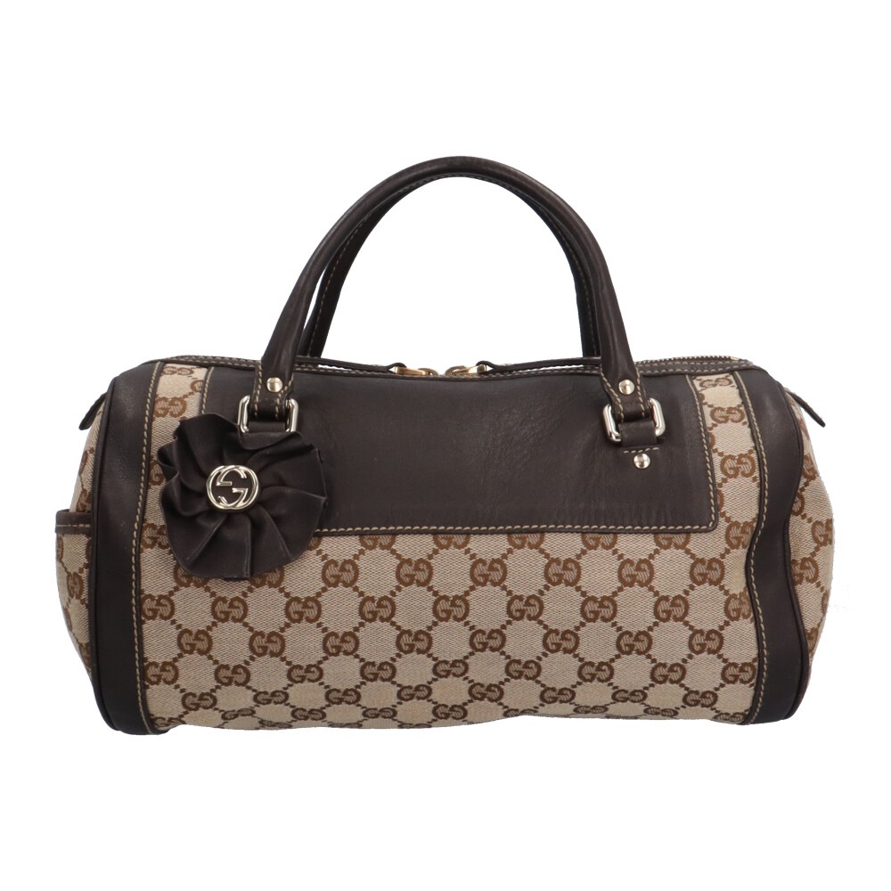グッチ ミニボストンバッグ GGキャンバス ハンドバッグ GGキャンバス 189825 ブラウン GUCCI 中古