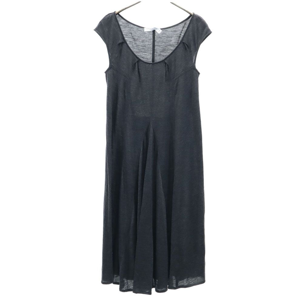 クリスチャンディオール ポルトガル製 ノースリーブ 膝丈ワンピース 36 チャコールグレー Christian Dior レディース 14,414円