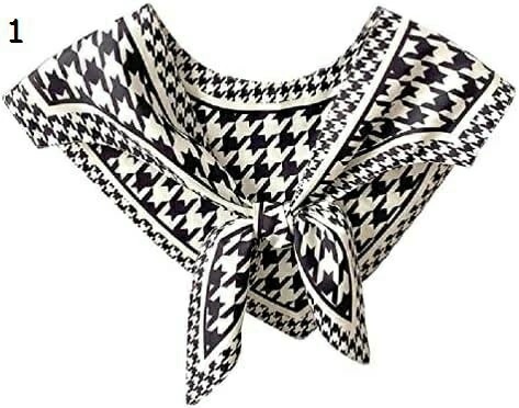 【20%OFFクーポン～】水玉スカーフ女性のためのシミュレーションスカーフショール取り外し可能な襟千鳥格子スカーフ花ショールラップ偽襟水玉スカーフ女性のための 5,228円