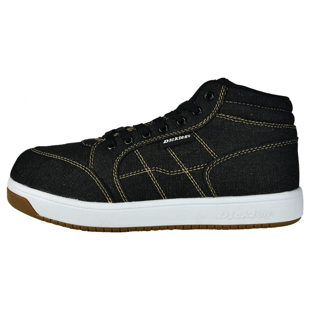 Dickies ディッキーズ ハイカット セーフティーシューズ D-3311 25cm ブラック 安全靴 デニム調 鋼製先芯 作業靴