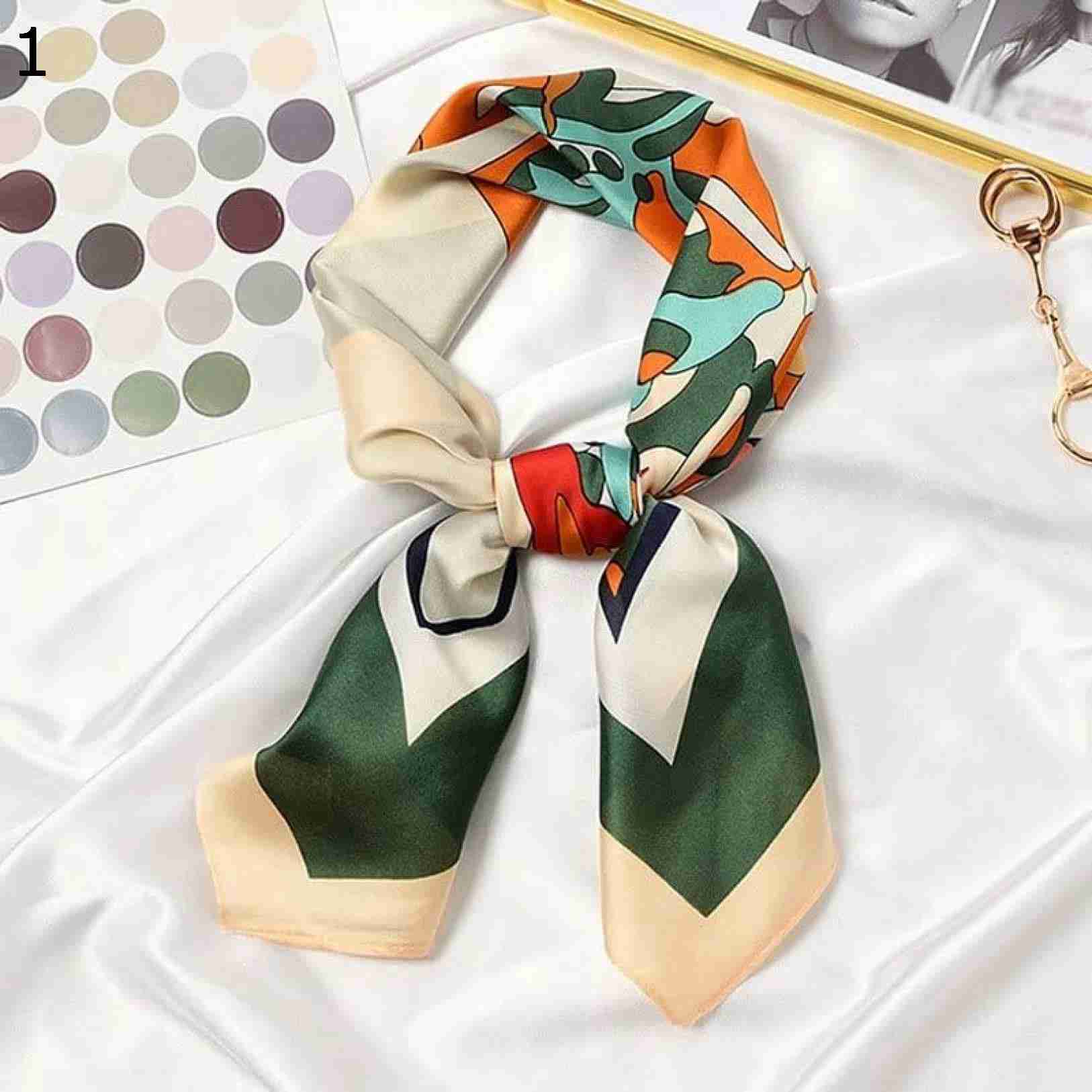 【20%OFFクーポン～】かわいい漫画の春の女性のスカーフプリントコミックラップヘアリボン多彩な秋スクエアヘッドバンド スカーフ (Color : 12 Size : 70x70cm)