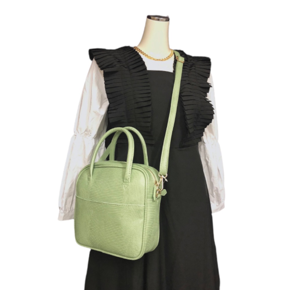 2way Square Shoulder Boston Bag (green) A.D.G レディース バッグ