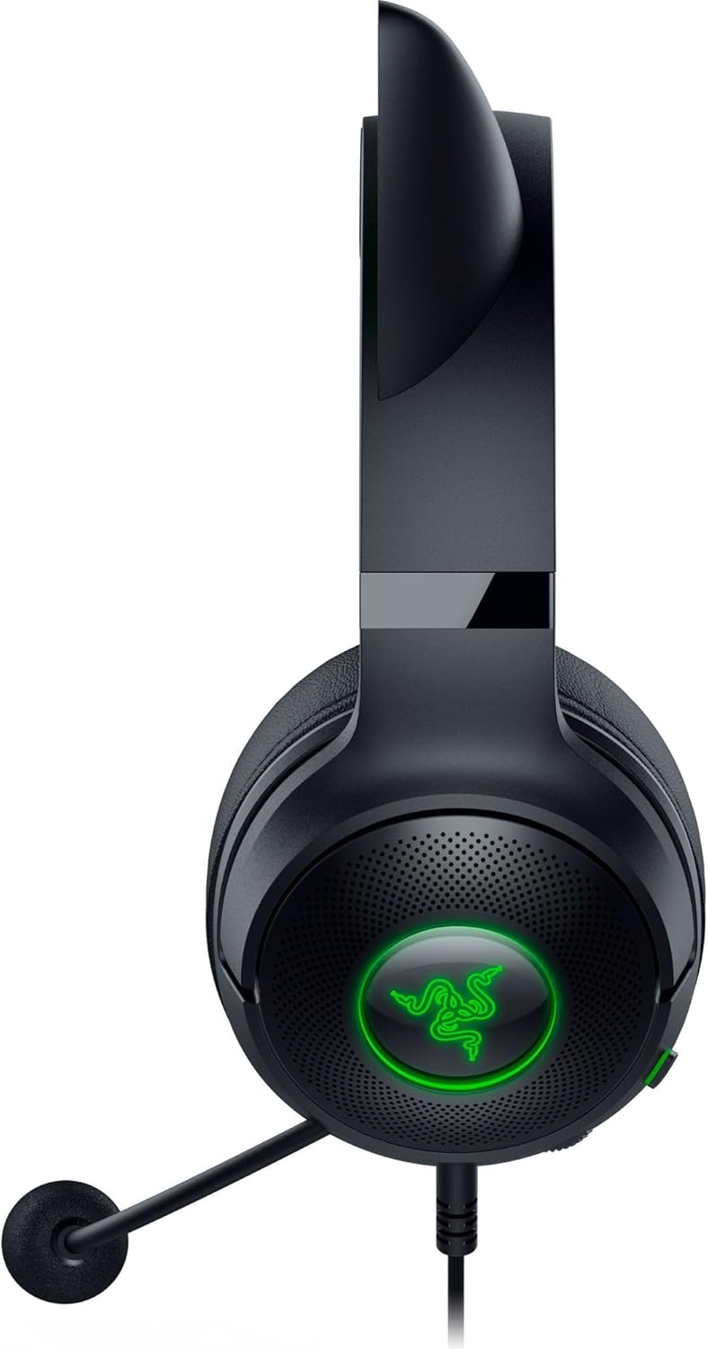 Kraken Kitty V2 ゲーミングヘッドセット 7.1 サラウンドサウンド 配信時に反応するライティング Black