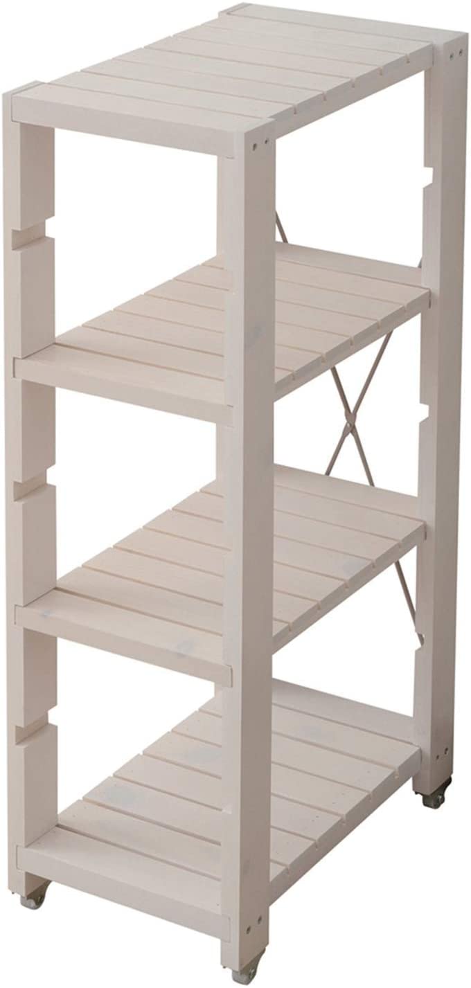 【本日限定価格】 山善 SSR-2548C ホワイトウォッシュ 組立品 収納 すきま 棚板高さ調節可